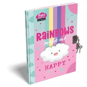   LIZZYSULI Emlékkönyv, lakattal, A5, keményfedeles, LIZZYSULI, "Lollipop Rainbow"