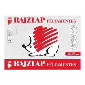   ICO Rajzlap, félfamentes, A3, 120 g/m2, ICO "Süni"