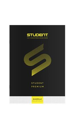 ICO Füzet, tűzött, A4, kockás, 32 lap, ICO "Student Premium", "87-32", fekete