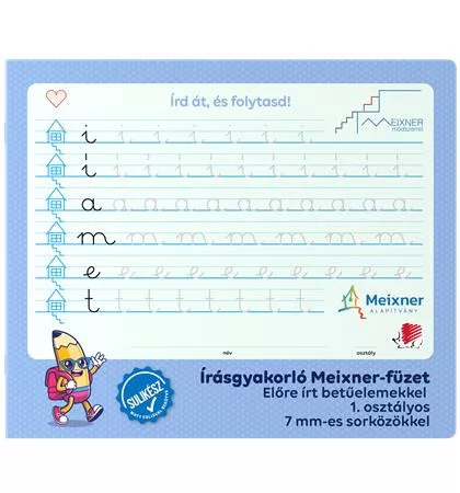 ICO Füzet, tűzött, 245x295 mm, fekvő, 32 lap, 1. osztály, ICO "Süni Meixner", előnyomott