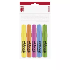   ICO Szövegkiemelő készlet, 1-4 mm, ICO "Videotip", 5 különböző szín
