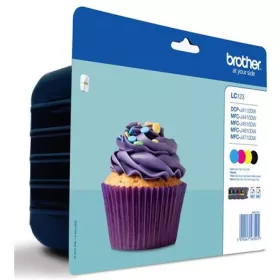   BROTHER LC123BCMY Tintapatron multipack DCP-J4110DW nyomtatóhoz, BROTHER, b+c+m+y, 4*600 oldal
