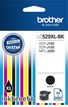 BROTHER LC529XLB Tintapatron DCP-J100, J105 nyomtatóhoz, BROTHER, fekete, 2400 oldal