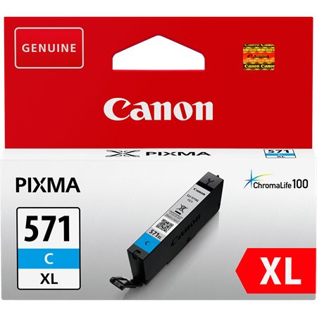 CANON CLI-571CXL Tintapatron Pixma MG5750, 6850,7750 nyomtatókhoz, CANON, cián, 11 ml