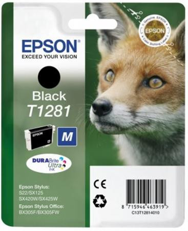 EPSON T12814011 Tintapatron Stylus S22, SX125, SX420W nyomtatókhoz, EPSON, fekete, 5,9ml