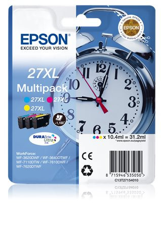 EPSON T27154010 Tintapatron multipack Workforce 3620DWF,7110DTW nyomtatóhoz, EPSON, c+m+y,31,2 ml