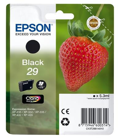 EPSON C13T29814010 Tintapatron XP235/332 nyomtatókhoz, EPSON, fekete, 5,3ml