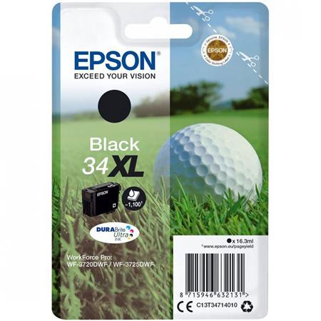 EPSON C13T34714010 Tintapatron WF-3720DWF, 3725DWF nyomtatókhoz, EPSON, fekete, 16,3ml