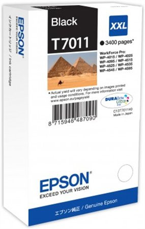 EPSON T70114010 Tintapatron Workforce Pro 4000, 4500 sorozat nyomtatókhoz, EPSON, fekete, 63,2 ml