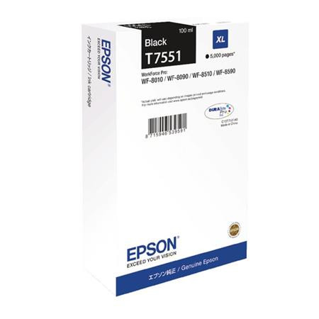 EPSON T755140 Tintapatron WF8590, 8510, 8090 nyomtatókhoz, EPSON, fekete, 100ml