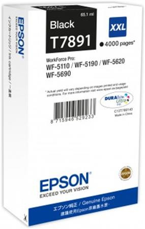 EPSON C13T789140 Tintapatron WF-5110DW, WF-5190DW nyomtatóhoz, EPSON, fekete, 4k