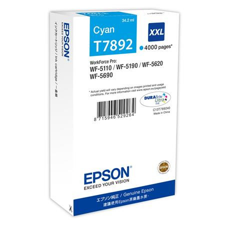 EPSON C13T789240 Tintapatron WF-5110DW, WF-5190DW nyomtatókhoz, EPSON, cián, 34,2ml