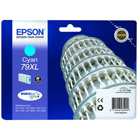 EPSON T79024010 Tintapatron WorkForce Pro WF-5620DWF nyomtatóhoz, EPSON, cián, 17,1ml