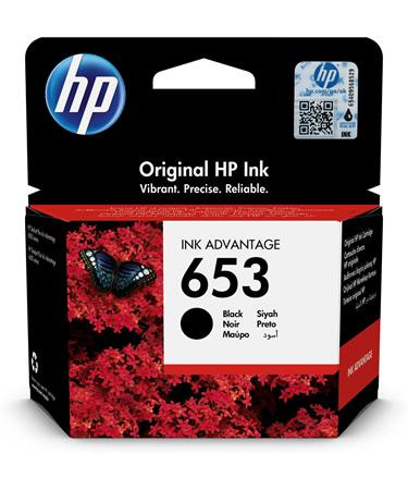 HP 3YM75AE Tintapatron DeskJet Plus Ink Advantage 6075 All-in-One nyomtatóhoz, HP 653, fekete, 360 oldal