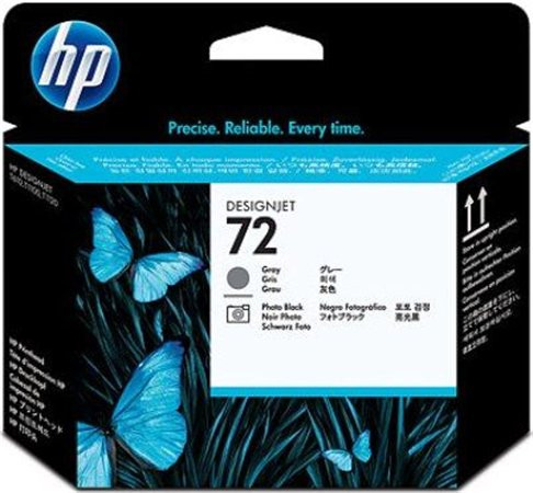 HP C9380A Fotópatron fej DesignJet T1100, T640 nyomtatókhoz, HP 72, fekete, szürke