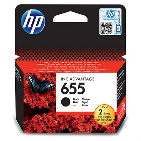 HP CZ109E Tintapatron Deskjet Ink Advantage 3520 sor nyomtatókhoz, HP 655, fekete, 550 oldal