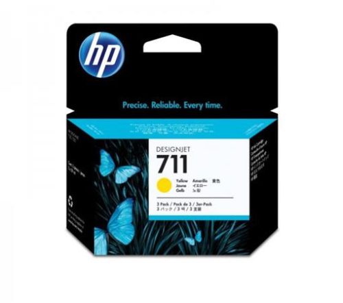 HP CZ136A Tintapatron DesignJet T120, T520, nyomtatókhoz, HP 711, sárga, 29ml