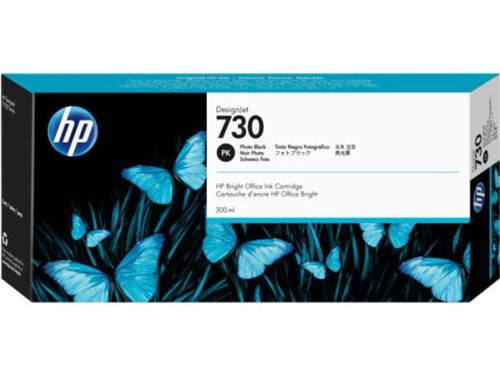 HP P2V73A XL Tintapatron DesignJet T1600, T1700, T2600 nyomtatókhoz, HP 730, fotó fekete, 300 ml