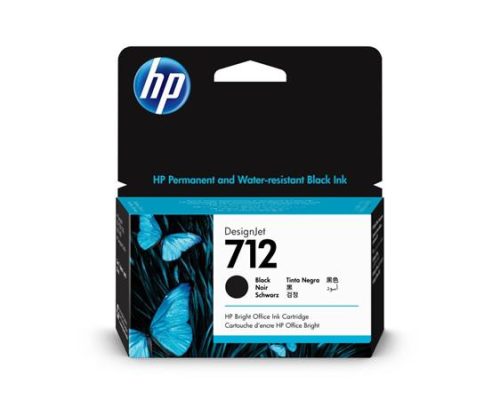 HP 3ED70A Tintapatron DesignJet T650, T250, Studio nyomtatókhoz, HP 712, fekete, 38 ml