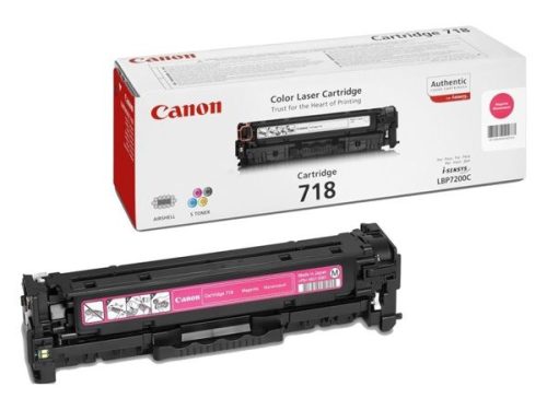 CANON CRG-718M Lézertoner i-SENSYS LBP 7200CDN, MF 8330, 8350CDN nyomtatókhoz, CANON, magenta, 2,9k