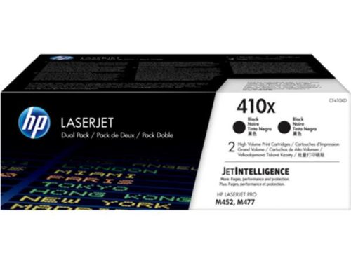 HP CF410XD Lézertoner Color LaserJet Pro M452, M477 nyomtatókhoz, HP 410X, fekete, 2*6,5k