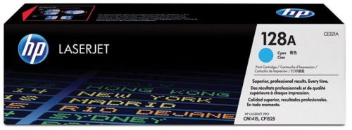 HP CE321A Lézertoner Color LaserJet Pro CM1415, CP1525N nyomtatókhoz, HP 128A, cián, 1,3k