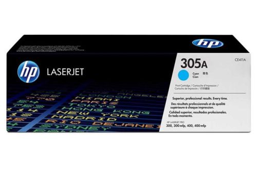 HP CE411A Lézertoner LaserJet Pro 300 MFP M375 nyomtatóhoz, HP 305A, cián, 2,6k