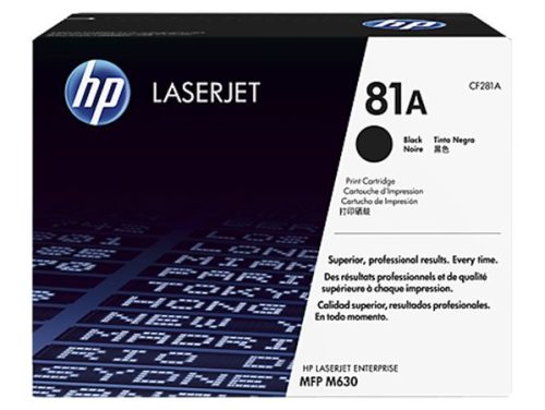 HP CF281A Lézertoner LaserJet Enterprise M604n, MFP M630f nyomtatókhoz, HP 81A, fekete, 10,5k