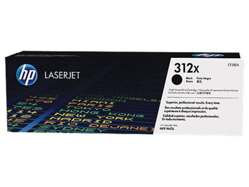 HP CF380X Lézertoner Color LaserJet Pro MFP M476 nyomtatóhoz, HP 312X, fekete, 4,4k