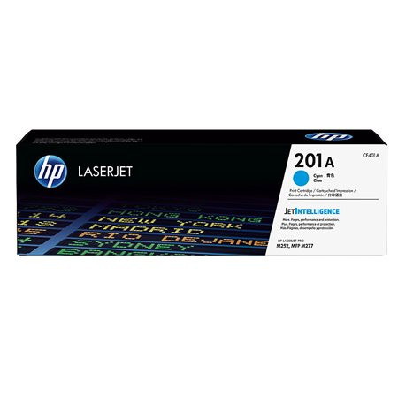 HP CF401A Lézertoner Color LaserJet Pro M252,M277 nyomtatóhoz, HP 201A, cián, 1,4k