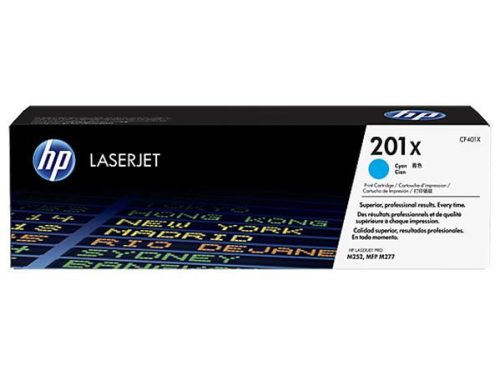 HP CF401X Lézertoner Color LaserJet Pro M252,M277 nyomtatóhoz, HP 201X, cián, 2,3k