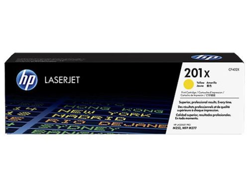 HP CF402X Lézertoner Color LaserJet Pro M252,M277 nyomtatóhoz, HP 201X, sárga, 2,3k