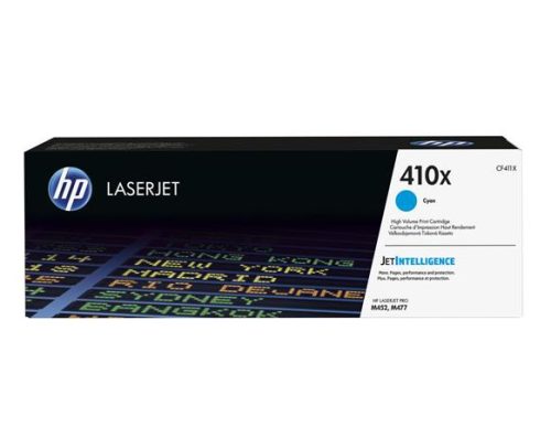 HP CF411X Lézertoner ColorlaserJet M452/477 nyomtatókhoz, HP 410X, cián, 5k