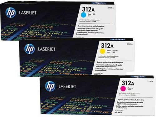 HP CF440AM Lézertoner multipack LaserJet M476 nyomtatóhoz, HP 312A, c+m+y, 3*2,7k