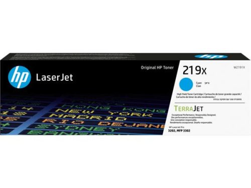 HP W2191X Lézertoner LaserJet Pro 3202 nyomtatóhoz, HP219X, cián, 2,5k