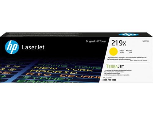 HP W2192X Lézertoner LaserJet Pro 3202 nyomtatóhoz, HP219X, sárga, 2,5k