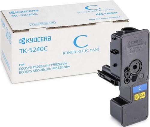 KYOCERA TK5240 Lézertoner M5526CDN, 5526CDW, P5026CDN, 5026CDW nyomtatókhoz, KYOCERA, cián, 3k