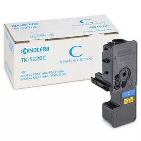   KYOCERA TK5220C Lézertoner P5021cdn, P5021cdw, M5521cdn, M5521cdw nyomtatókhoz, KYOCERA, cián, 1,2k