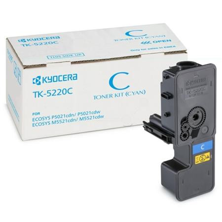 KYOCERA TK5220C Lézertoner P5021cdn, P5021cdw, M5521cdn, M5521cdw nyomtatókhoz, KYOCERA, cián, 1,2k