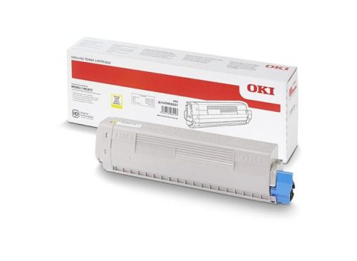 OKI 45862837 Lézertoner, MC853/MC873 nyomtatókhoz, OKI, sárga, 7,3k