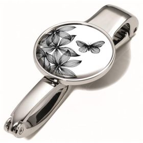   TROIKA Táskatartó kampó, TROIKA, "Black flowers"