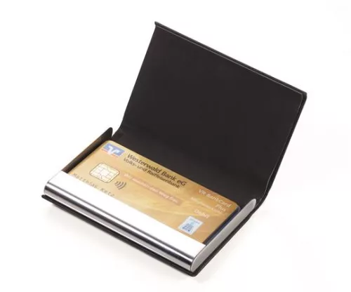 TROIKA Bankkártyatartó, műbőr, 10 db-os, RFID védelemmel, TROIKA, fekete