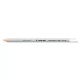   STAEDTLER Jelölőceruza, hatszögletű, mindenre író, lemosható (omnichrom), STAEDTLER "Lumocolor 108", fehér