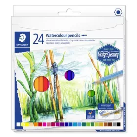   STAEDTLER Akvarell ceruza készlet, hatszögletű, STAEDTLER® "146 10C", 24 különböző szín