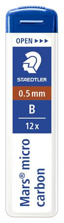 STAEDTLER Grafitbél, B, 0,5 mm, STAEDTLER  "Mars Micro Carbon 250"