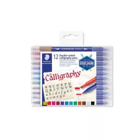   STAEDTLER Kalligrafikus marker készlet, 2,0/3,5 mm, kétvégű, STAEDTLER "3005", 12 szín