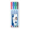STAEDTLER Alkoholmentes marker készlet, OHP, 0,6 mm, STAEDTLER "Lumocolor 305 F", 4 különböző szín