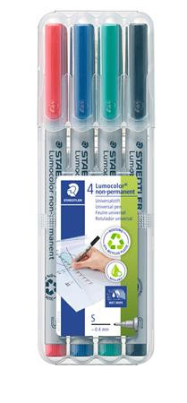 STAEDTLER Alkoholmentes marker készlet, OHP, 0,4 mm, STAEDTLER "Lumocolor® 311 S", 4 különböző szín