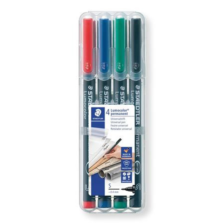 STAEDTLER Alkoholos marker készlet, OHP, 0,4 mm, STAEDTLER "Lumocolor® 313 S", 4 különböző szín