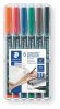 STAEDTLER Alkoholos marker készlet, OHP, 0,4 mm, STAEDTLER "Lumocolor® 313 S", 6 különböző szín